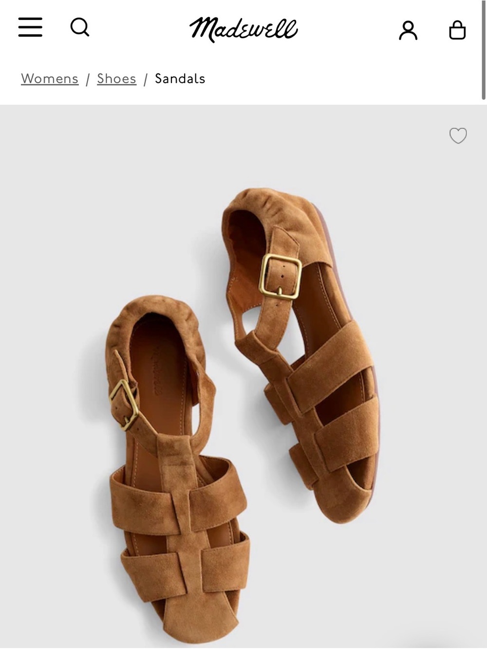 NWT Madewell Women's Suede Fisherman Sandals Chestnut Brown size 8 (fits best 9)